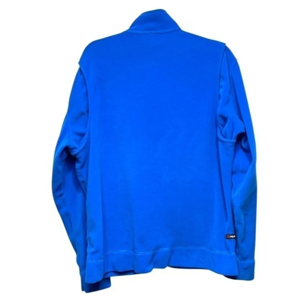 Aigle Polartec Fleece Jacket Mens Large Blue Full Zip Mock Neck Outdoor Hiking